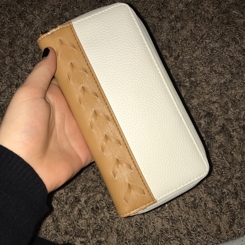 Faux White Leather Wallet